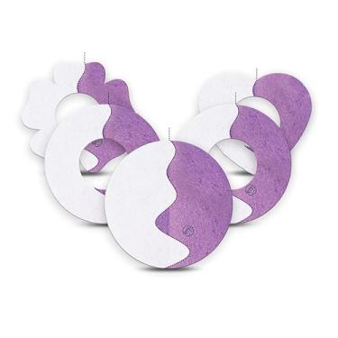 Imagem de ExpressionMed - Adesivos para Libre 2 (pacote com 5) - Feito nos EUA, à prova d'água, não desfia, fitas de sensor CGM pré-cortadas (pacote com variedade de violeta solar)