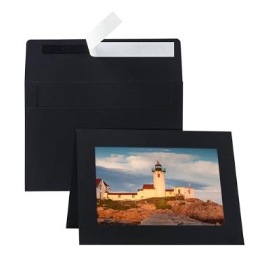 Imagem de Silunkia Pacote com 60 cartões brancos com envelopes para fotos de 10 x 15 cm, molduras de papel e envelopes autoselados, porta-cartões para aniversário, Natal, casamento, convites de formatura