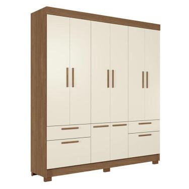 Imagem de Guarda Roupa Casal 8 Portas Curitiba Jatobá Areia - Santos Andirá