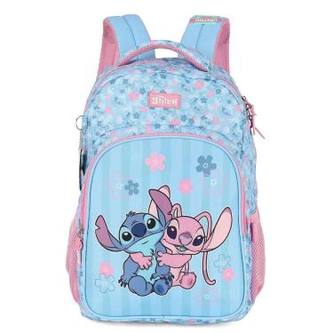 Imagem de Mochila de Costas Luxcel Stitch Angel Abraço Rosa