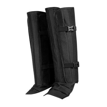 Imagem de KiBcsLic Polainas para botas de caminhada, respiráveis ​​e confortáveis, estilo "cobra", ideais para o inverno e para mochileiros, Preto