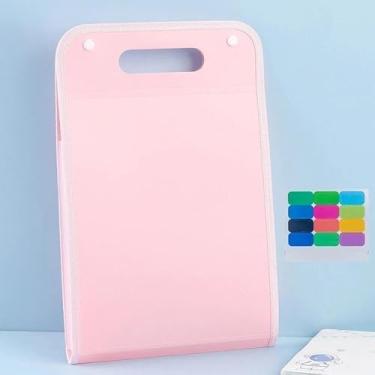 Imagem de Pasta Sanfonada Polipropileno A4 com 12 Divisórias Impermeável para Documentos e Arquivos(ROSA)