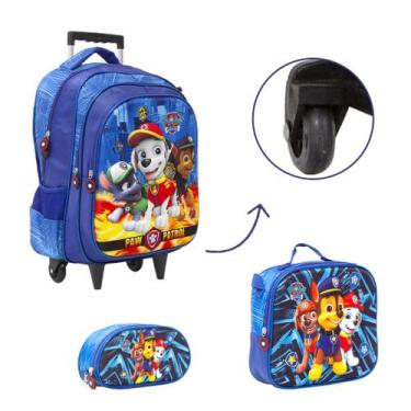 Imagem de Kit Bolsa Mochila Rodinha Patrulha Canina Menino Passeio - TOYS 2U