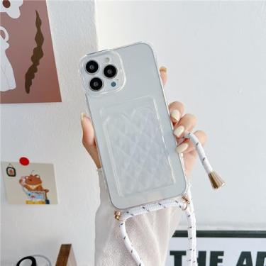 Imagem de Carteira de cartão Crossbody Cord Rope Phone Case para iPhone 15 13 Pro Max 14 11 12 X XR XS 7 8 Plus 3D Diamond Silicone Cover, X4, para iPhone XS