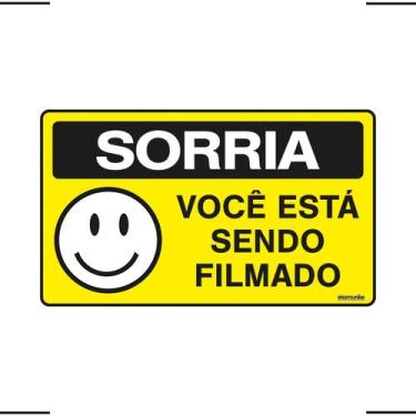 Imagem de Placa De Sinalização Sorria Você Está Sendo Filmado 25x15 Ekomunike - 