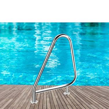 Imagem de KIDYBO Corrimão de piscina de aço inoxidável de 35,4 x 56 cm × 31,20 cm Trilho de mão de piscina de aço inoxidável fácil de instalar corrimãos de segurança para piscinas internas e externas