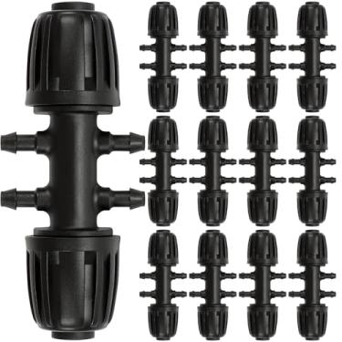 Imagem de Copadri Acessórios para T de Redução de Irrigação por Gotejamento, 12 Peças de Tubo de Gotejamento de 1/2 Polegada (1/5.1 cm ID x 1.7 cm OD) para Tubo de Irrigação de 1/4 Polegada, Conectores T de