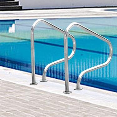 Imagem de Corrimão de piscina 80 cm x 28 cm x 81 cm, grade de piscina para piscina enterrada, trilho de mão de piscina, corrimão de dobra de piscina, trilho de escada de piscina