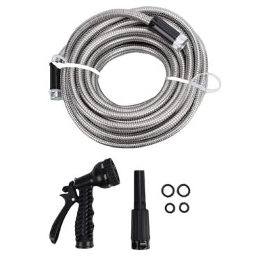 Imagem de VBESTLIFE Mangueira de Jardim Expansível Com Bico, Mangueira de água de Aço Inoxidável, para Regar Plantas, Gramado, Jardim, Lavagem de Carros, Limpeza (75FT)