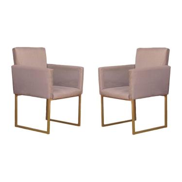 Imagem de Conjunto 02 Poltronas Para Recepção E Sala Klara Suede Bege