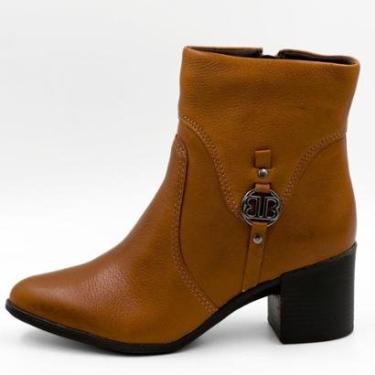 Imagem de Bota Bottero Cano Curto Salto Médio Bloco Feminina-Feminino