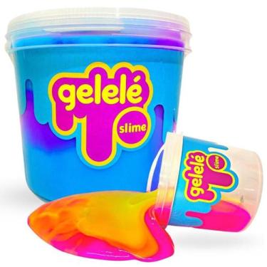 Imagem de Balde Slime Gigante Colorido Antialergico Amoeba Gelele - Europio
