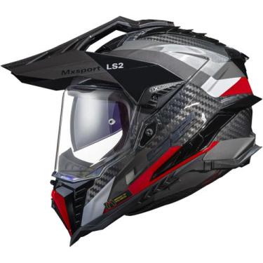 Imagem de Capacete Ls2 Explorer C MX701 Frontier Titanium Vermelho, 56