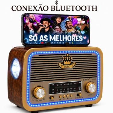 Imagem de Radio Cor Madeira 3199 Retro Bluetooth, Entrada usb Pen driver, micros
