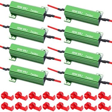Imagem de Resistores de carga de LED Twic/2 peças 50W 8Ohm para fixar luzes de LED Hyper Flash de seta ou luz de placa de LED (dois anos de garantia) RX24-50W8-2X