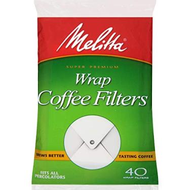 Imagem de Melitta Filtros de café envolvente da percoladora, brancos, 40 unidades (pacote com 12) 480 filtros no total