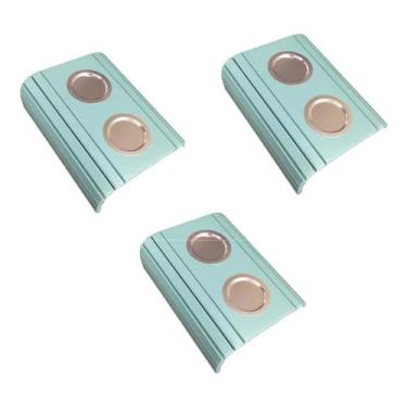 Imagem de Kit 03 Esteira Decorativa Laqueada Sofá Alumínio Azul Bebe