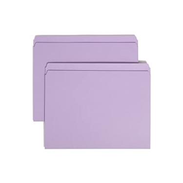 Imagem de Smead Pasta de arquivos, aba de corte reto, tamanho carta, lavanda, 100 por caixa (10940)