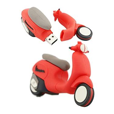 Imagem de Flash Drives USB em forma de motocicleta de 128 GB, pen drive de memória, pen drives pen drives USB Flash Disk Pen Drive U Disk USB 2.0 Pen Drive PenDrive (vermelho)