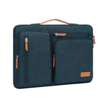 Imagem de MOSISO Capa protetora para laptop 360 de 16 polegadas, 15 a 15,6 polegadas compatível com MacBook Pro 16, HP Acer, Dell, Lenovo ASUS, capa de transporte aberta lateral com 4 bolsos e alça com zíper