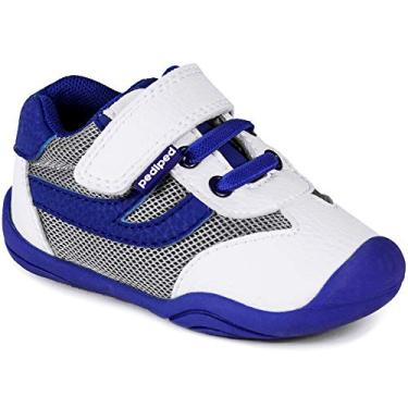 Imagem de Sapatilha infantil pediped unissex, White/Blue, 4-4.5 Toddler