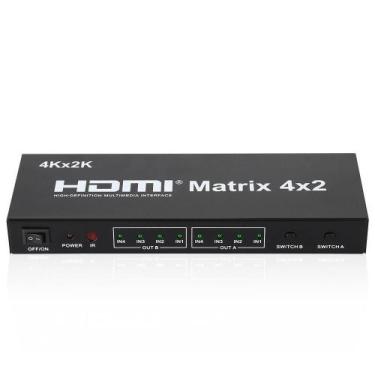 Imagem de Hdmi Matrix 4X2 Com Controle Remoto 4 Em 2 Out