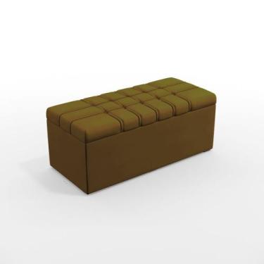 Imagem de Calçadeira Alpha 90 Modulada Estofada N-028 Veludo Marrom Claro Aradec