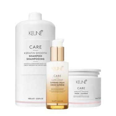 Imagem de Kit Keune Care Keratin Smooth Shampoo Litro Máscara e Lumi Coat Suprem