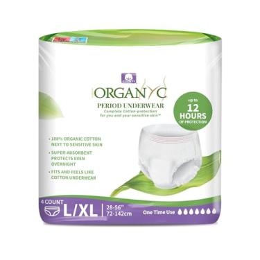 Imagem de Organyc - Roupa íntima descartável de algodão orgânico certificado para pele sensível 8 horas proteção completa tamanho P/M 4 unidades