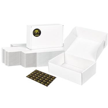 Imagem de DEZIBOX Caixas de Remessa Brancas 6X4X2 para Embalagem, 30 Caixas de Correio para Remessa, Pequena Caixa de Papelão Ondulado para Pequenas Empresas