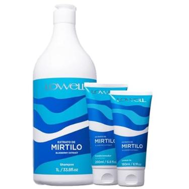 Imagem de Lowell Extrato de Mirtilo Shampoo 1L Condicionador 200ml e Leave-in 180ml