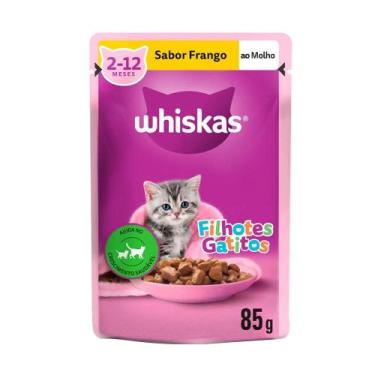 Imagem de Ração para Gato Whiskas Filhote Sachê Frango 85g - Embalagem com 20 Un