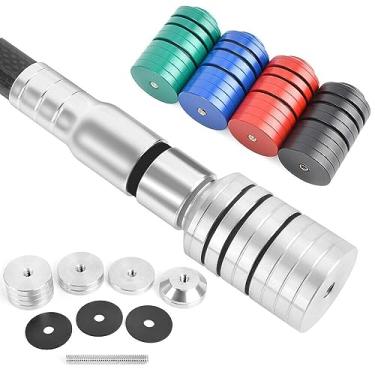 Imagem de wolfman Kit de peso estabilizador de arco de arco com arco destacável kit universal de contrapeso de 5/16 fios contrapeso para arco composto barra de equilíbrio de arco recurvo (preto)