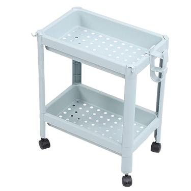 Imagem de Unidade de Prateleira Aberta, Prateleira de Armazenamento de Banheiro, Capacidade Espaçosa para Organização de Banheiro, Material Plástico (2 camadas (com rodas))