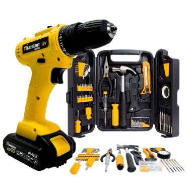 Imagem de Parafusadeira a Bateria 12V Com Kit de Ferramentas 142 Peças Fasterr