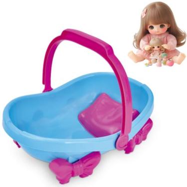 Imagem de Cesto Boneca Bebe Cestinho Conforto Brinquedo Menina Rosa - BS TOYS