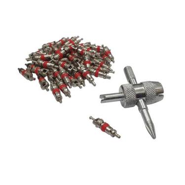 Imagem de Kit Chave Saca Válvula Extrator Pneu Carro c/ 50 Nucleos - ROTTA
