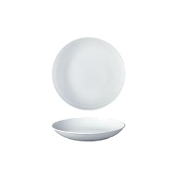 Imagem de Prato de osso de disco branco de imitação, prato de arroz refogado de fast food - 226-8,5; prato de 21,6 cm de profundidade - branco