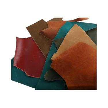 Imagem de Sucata de couro - Peças grandes de couro de flor integral bolsa de restos de couro - Design e fabricação de artesanato - cores mistas (0,5 kg)