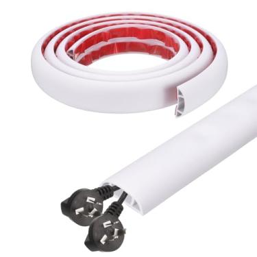 Imagem de HARFINGTON Capa de cabo de 1,8 m L 1,6 x A 0,33 Canal interno PVC esconde extensão, protetor de fios para evitar desvios de cabos, gerenciamento de cabos, branco