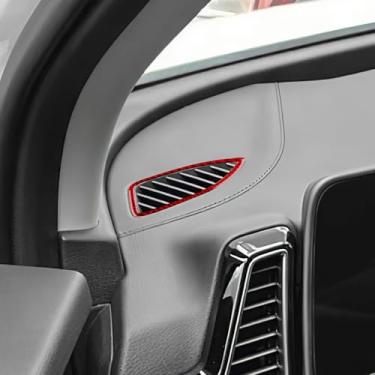Imagem de FXETRNL Para Kia Sportage (2022-2025) Capa de fibra de carbono com moldura de tomada de plataforma de instrumento - Painel de acessórios internos de proteção de controle de console para carro