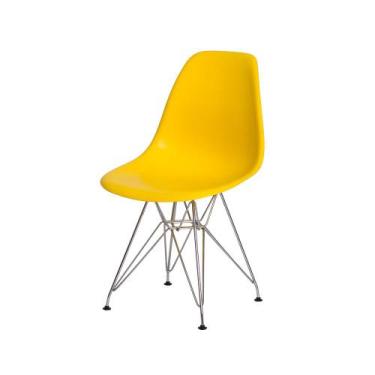 Imagem de Cadeira Eiffel Eames Amarela Base Cromada Sala Cozinha Jantar - Waw De