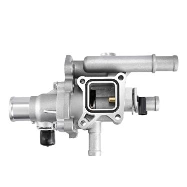 Imagem de X AUTOHAUX Conjunto de carcaça do termostato de arrefecimento do motor com junta do sensor para Chevrolet Cruze 2011-2016 para Chevy Trax Sonic 2013-2018 1.8L 1.6L 25199824 25192228 liga de alumínio completa