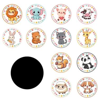 Imagem de 24 Peças Adesivos para Treinamento de Penico, Reutilizáveis Adesivos Vaso Sanitário Coloridos Assento de Banheiro Material Educacional Infantil para Crianças (Animal Fofo)