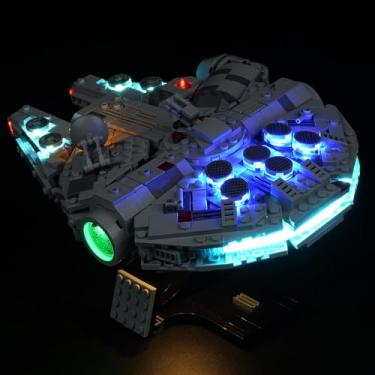 Imagem de Rorliny Kit De Iluminação Led Para Lego Star Wars Millennium Falcon, Nave Estelar Montável Creative Light 75375, Uma Ideia Presente Crianças Ou Fãs (Apenas Luzes, Sem Modelos)