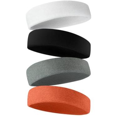 Imagem de Bandanas esportivas masculinas e femininas, pacote com 4 toalhas, tecido de transferência de umidade, bandanas esportivas para tênis, basquete, corrida, academia e exercícios físicos