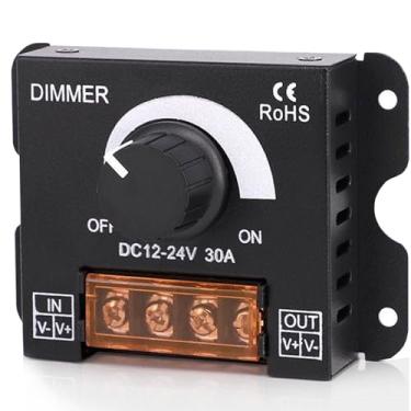 Imagem de HAASHADA Interruptor De Dimmer Led Dc 5V-24V, Controlador Dimerização Pwm 12V 30A, Botão Ajuste Brilho, Liga/Desliga Com Caixa Alumínio Para Fita Luz, Cordas Neon