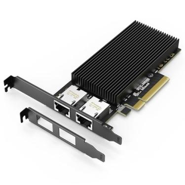 Imagem de Placa de rede PCI-E de porta dupla RJ45 de 10 G, com controlador X540, adaptador Ethernet Gigaplus X540-T2 de 10 GB com 2 placas de rede de 10 Gbe, compatível com servidores Windows/Linux/ESX