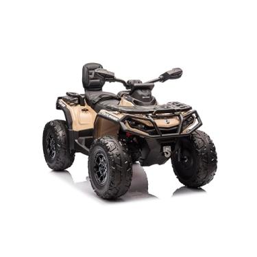 Imagem de Bang Toys - Quadriciclo Elétrico Infantil Can-Am Outlander 24V - Licenciado, com Banco de Couro, Amortecedores, Luzes de LED, Sons e USB/MP3 - Suporta até 50kg - Cor Caqui