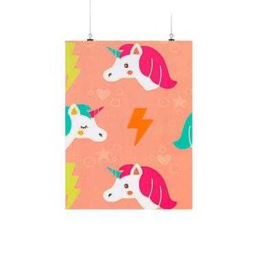 Imagem de Placa Decorativa Infantil Unicórnios Bege 20X30Cm